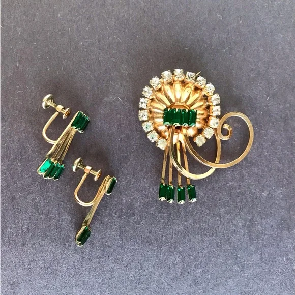 Vintage Bal-Ron Brooch and Earrings - Picture 1 of 13